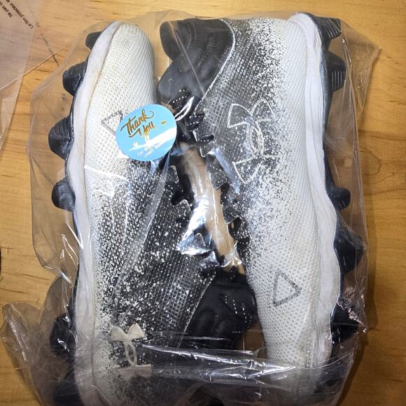 Under Armour Mens Spotlight Fran Rm 2.0 Wd Football Cleats Black White Size 10 - Picture 7 of 8